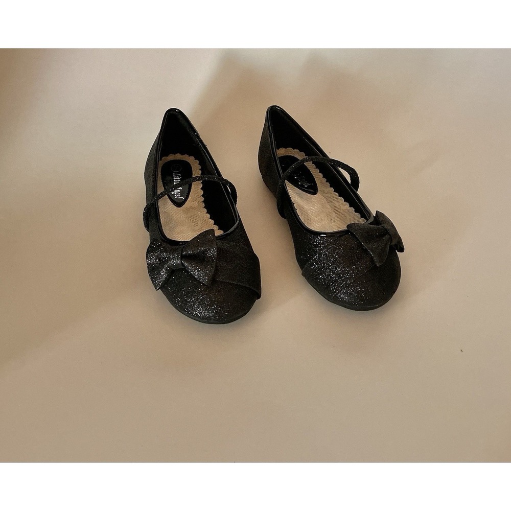 Little Angel black glitter dress Little girl shoes Size 8 New
